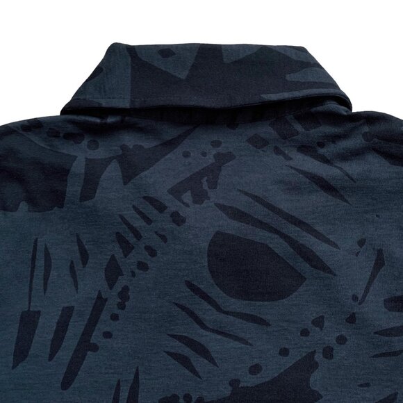 Armani Exchange Patterned Cotton Polo Shirt | Small | Grey/Black - Picture 14 of 16